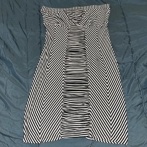 Free People Black & White Striped Tube Dress